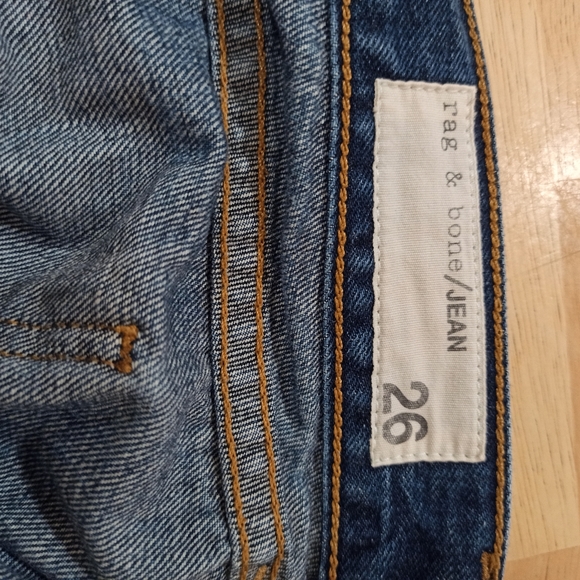 Rag And Bone Women's Cut off Denim *high-rise* Jean Shorts Blue In Cat Skills 26 - Picture 10 of 16